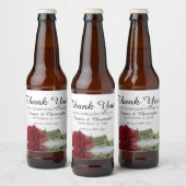 Romantic Red Rose Weddenschap Bedankt Bier Etiket (Flessen)