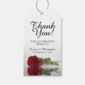 Romantic Red Rose Weddenschap Bedankt Cadeaulabel (Voorkant)