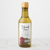 Romantic Red Rose Weddenschap Hartelijk dank Wijn Etiket (Voorkant)