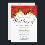 Romantic Red Rose Wedding Invitation Kaart<br><div class="desc">Romantic Red Rose Wedding Invitation Bekijk het collectie in Niche en Nest Store</div>