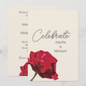 Romantic Red Rose Wedding Kaart (Voorkant / Achterkant)