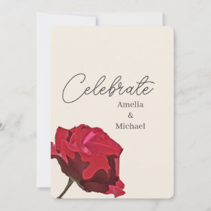 Romantic Red Rose Wedding Kaart