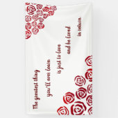 Romantic Red Rose Wedding Spandoek (Verticaal)