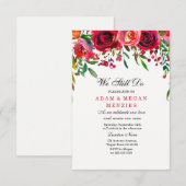 Romantic Red Rose Wedding Vow Renewal Invite Kaart (Voorkant / Achterkant)
