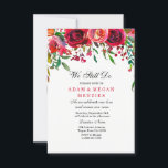 Romantic Red Rose Wedding Vow Renewal Invite Kaart<br><div class="desc">Romantic Red Rose Wedding Vow Renewal Noite we do Hand-Painted floral design</div>