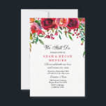 Romantic Red Rose Wedding Vow Renewal Invite Kaart<br><div class="desc">Romantic Red Rose Wedding Vow Renewal Noite we do Hand-Painted floral design</div>