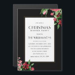 Romantic Red Rosebud | Kerst van de gouden Floral Magnetische Uitnodiging<br><div class="desc">Creëer je eigen "Romantic Red Rosebud | Gold Floral kerstparty" door Yule4Yall.</div>
