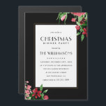 Romantic Red Rosebud | Kerst van de gouden Floral Magnetische Uitnodiging<br><div class="desc">Creëer je eigen "Romantic Red Rosebud | Gold Floral kerstparty" door Yule4Yall.</div>