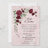 Romantic Red Roses Customizable Wedding Invitation (Voorkant)
