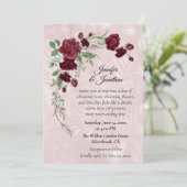 Romantic Red Roses Customizable Wedding Invitation (Staand voorkant)
