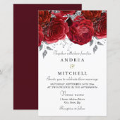 Romantic Red Roses Discount Budget Weddenschap Inv (Voorkant / Achterkant)
