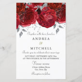 Romantic Red Roses Discount Budget Weddenschap Inv (Voorkant)