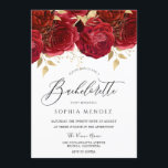 Romantic Red Roses Elegant Bachelorette Party Kaart<br><div class="desc">Romantic Red Roses Elegant Bachelorette Party Invitation See matching collectie in Niche and Nest Store</div>