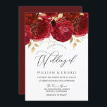 Romantic Red Roses Elegant Wedding Kaart<br><div class="desc">Romantic Red Roses Elegant Wedding Invitation Zie overeenkomend collectie in niche en nestwinkel</div>