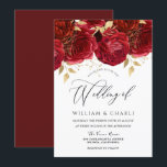 Romantic Red Roses Elegant Wedding Kaart<br><div class="desc">Romantic Red Roses Elegant Wedding Invitation Zie overeenkomend collectie in niche en nestwinkel</div>