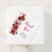 Romantic Red Roses Floral Birthday Party Bedankjes Labels (In situ)