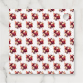 Romantic Red Roses Floral Birthday Party Bedankjes Labels (Achterkant)