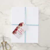 Romantic Red Roses Floral Birthday Party Cadeaulabel (Met Touw)