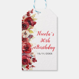 Romantic Red Roses Floral Birthday Party Cadeaulabel