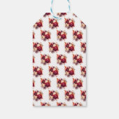 Romantic Red Roses Floral Birthday Party Cadeaulabel (Achterkant)