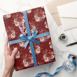 Romantic Red Roses Floral Cadeaupapier
