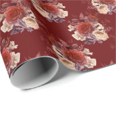 Romantic Red Roses Floral Cadeaupapier (Rol Hoek)