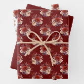 Romantic Red Roses Floral Inpakpapier Vel (In situ)