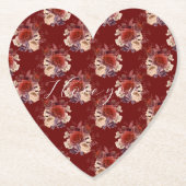 Romantic Red Roses Floral Kartonnen Onderzetters (Voorkant)