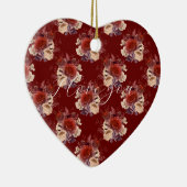 Romantic Red Roses Floral Keramisch Ornament (Rechts)