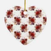 Romantic Red Roses Floral Keramisch Ornament (Achterkant)