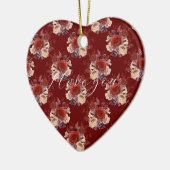 Romantic Red Roses Floral Keramisch Ornament (Links)