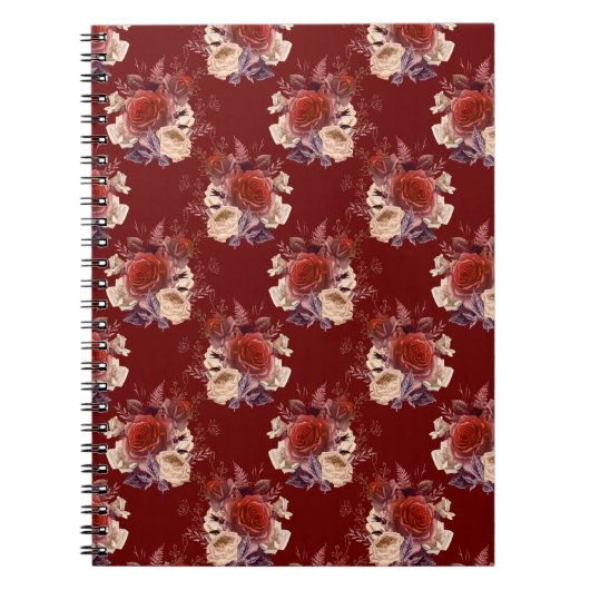 Romantic Red Roses Floral Notitieboek (Voorkant)