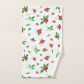 Romantic Red Roses Floral Pattern Retro Bath Towe Bad Handdoek (Handdoek)