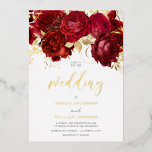 Romantic Red Roses Gold Foil Wedding Folie Uitnodiging<br><div class="desc">Romantic Red Roses Gold Foil Wedding Folie Uitnodiging Bekijk andere uitnodigingen in onze niche en nestwinkel</div>