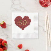 Romantic Red Roses Heart 50th Wedding Jubileum Servet (Insitu)