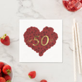 Romantic Red Roses Heart 50th Wedding Jubileum Servet (Insitu)