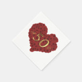 Romantic Red Roses Heart 50th Wedding Jubileum Servet (Hoek)