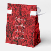 Romantic Red Roses Heart Floral Weddenschap Bedank Bedankdoosjes (Achterkant)