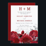 Romantic Red Roses Monogram Weddenschap Kaart<br><div class="desc">Romantic Red Roses Monogram Weddenschap Bekijk collectie in Niche en Nest Store Veel bedankt</div>