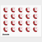 Romantic Red Roses op White Wife Valentijnsdag Ronde Sticker (Vel)