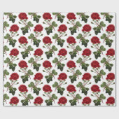 Romantic Red Roses Pattern Cadeaupapier (Vlak)