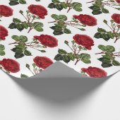 Romantic Red Roses Pattern Cadeaupapier (Hoek)