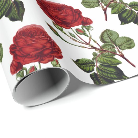 Romantic Red Roses Pattern Cadeaupapier (Rol Hoek)
