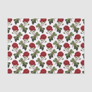 Romantic Red Roses Pattern Tissuepapier