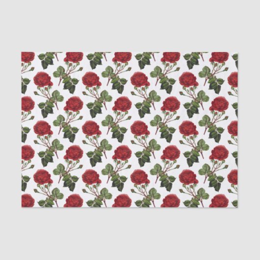 Romantic Red Roses Pattern Tissuepapier (Voorkant)