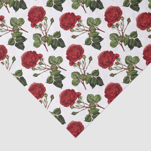 Romantic Red Roses Pattern Tissuepapier (Detail)