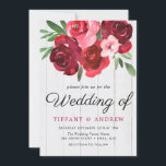Romantic Red Roses Rustic Wedding Invite Kaart<br><div class="desc">Romantic Red Roses Rustic Wedding Invite Zie bijbehorend collectie in het ontwerp van opslaghout,  geleverd door ephrazydesign.etsy.com</div>