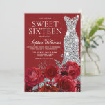 Romantic Red Roses Silver Diamond Gown Sweet 16 Kaart<br><div class="desc">Romantic Red Roses Silver Diamond Gown Sweet 16 Invitation Zie bijbehorend collectie in Niche en Nest Store Veel bedankt</div>