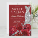 Romantic Red Roses Silver Diamond Gown Sweet 16 Kaart<br><div class="desc">Romantic Red Roses Silver Diamond Gown Sweet 16 Invitation Zie bijbehorend collectie in Niche en Nest Store Veel bedankt</div>