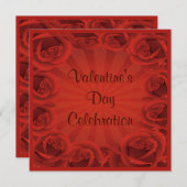 Romantic Red Roses Valentijnsdag Celebration Kaart (Voorkant / Achterkant)